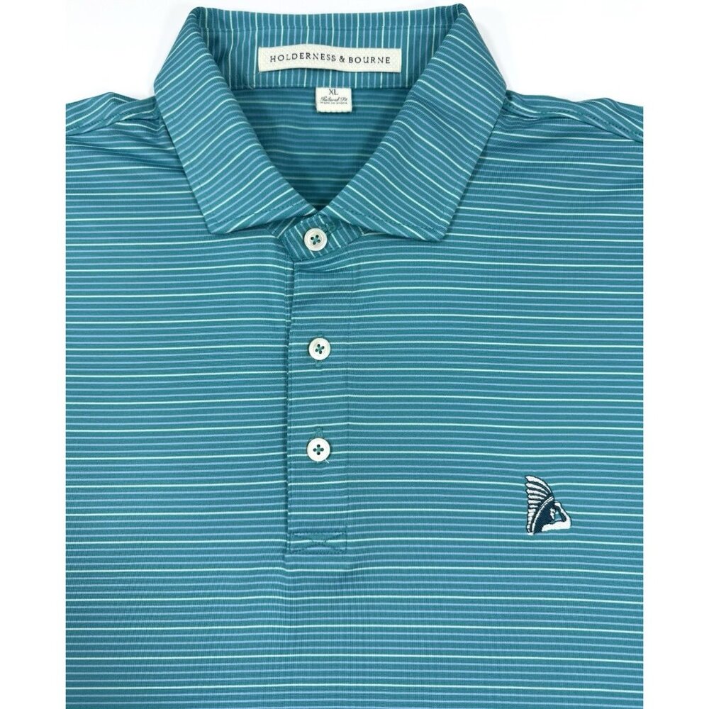 Holderness Bourne Mens Sands Polo Shirt Preston Trail Golf Club Size XL Teal